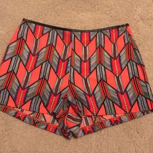 lush orange patterned shorts